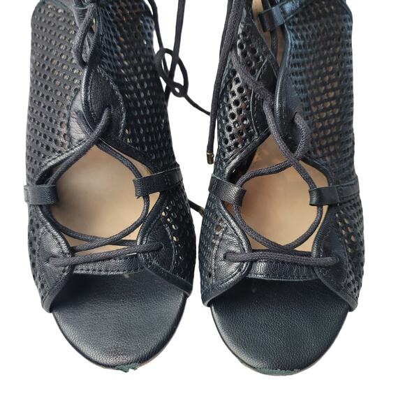 Aldo Alicya Perforated Lace Up Open Toe Block Heel Sandal, Size 8, EUC - Picture 6 of 11